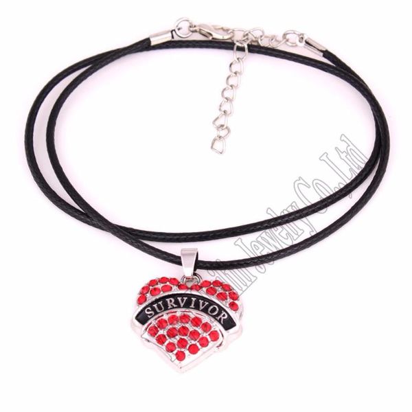 

pendant necklaces rhodium plated zinc studded with sparkling crystals survivor charm necklace, Silver
