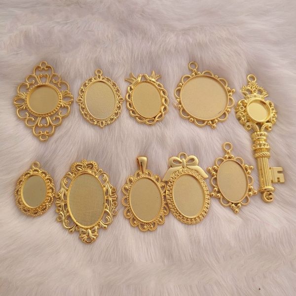 

vintage round bezel tray oval charm cameo base cabochon bezel setting kawaii jewellery making jewelry findings jewelry bezels