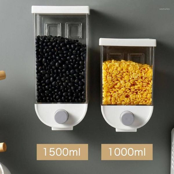 

storage bottles & jars grain boxwall-mounted tank rice bean oatmeal dispenser kitchen box1