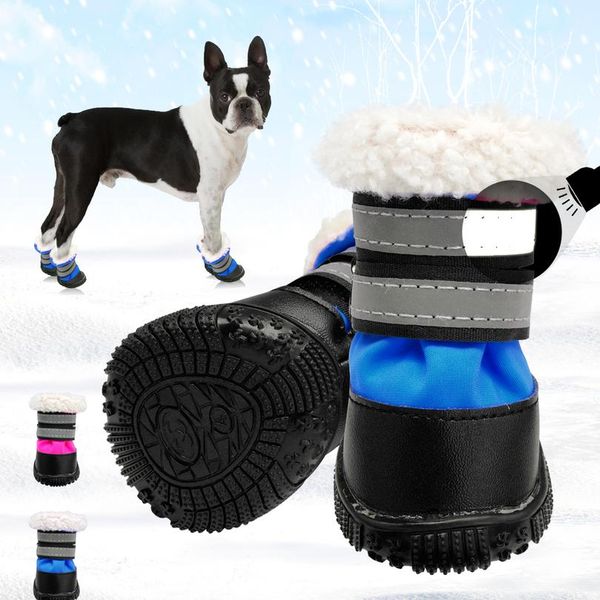 

winter warm dog shoes non-slip cotton reflective pet shoes for small medium dogs chihuahua snow thick d jllgvp