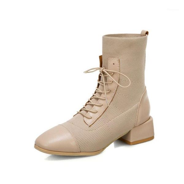 

suede knee high boots elegant square heels slip on sock shoes for women 2020 fashion autumn winter booties botas mujer1, Black