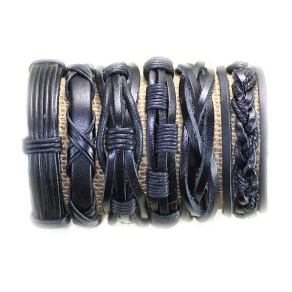 

sets/24 pcs handmade charm leather bracelet cuff 4 wristband bangle gift dp2