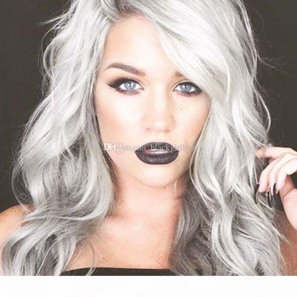 

grey remy peruvian human hair full lace wigs with baby hair for black women 150 density, Black;brown