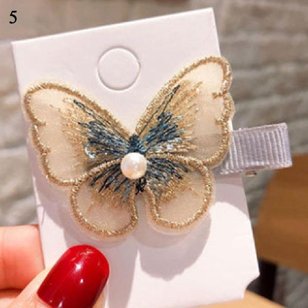 

women pearl barrettes headband hair ornament clip girls sweet lace hairpin embroidered butterfly mesh hairgrips hair accessories q bbylsy