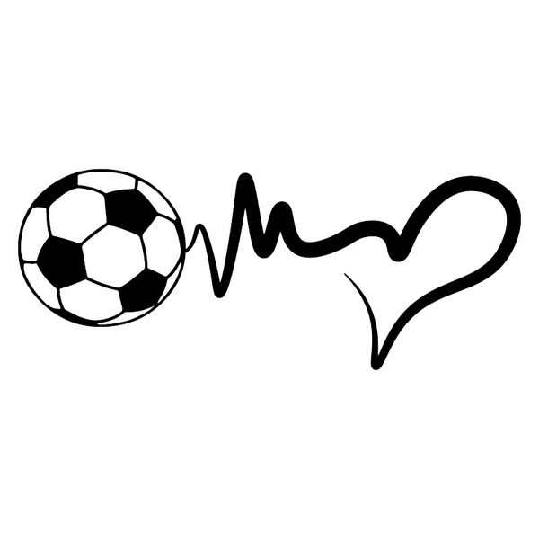 

16.4cm*6.6cm fashion sports soccer ball heartbeat vinyl motorcycle car sticker c22-1268