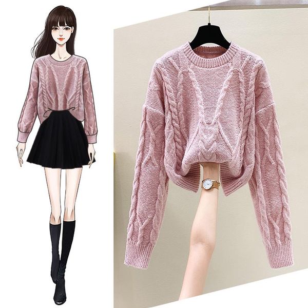 

women's sweaters women sweater cable rib oversize for female 2021 winter, White;black