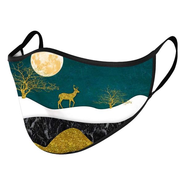 

women landscape print face mask activated carbon pm2.5 outdoor mouth mask washable reusable mouth cover fashion fabric mask 128 wmtifq