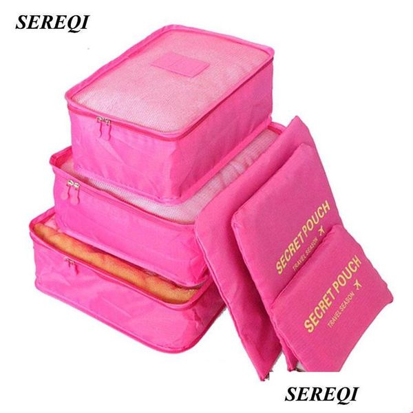

storage bags 6pcs /1set travel waterproof storage bag clothes underwear bra packing cube luggage organizer closet di jllftc eatout