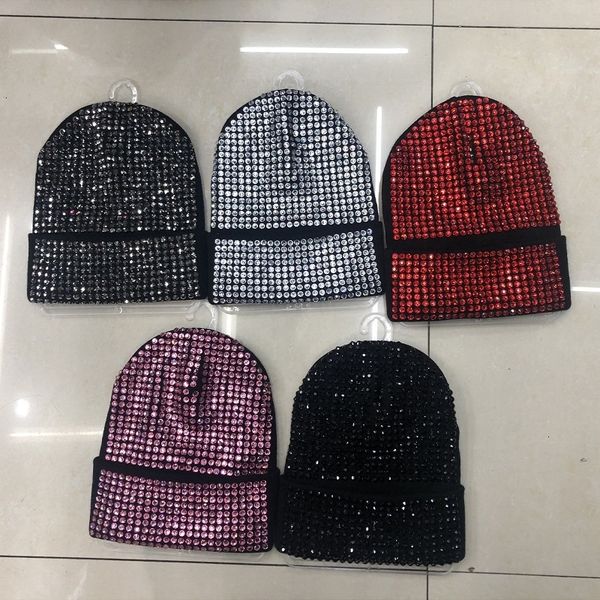 

winter design new bling diamond rhinestone knitted women hat beanie end0