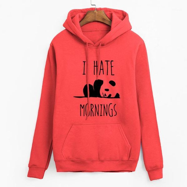 

brand tracksuis fashion women long sleeve hoodies 2019 moleton feminino fleece hoodies panda i hate mornings sweatshirt female1, Black