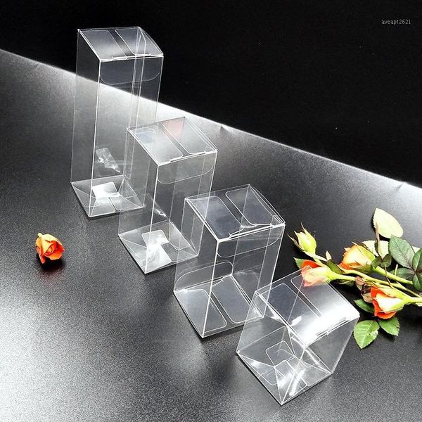 

50pcs square transparent pvc box party jewelry candy plastic storage box clear plastic macaron gift packaging boxes case1