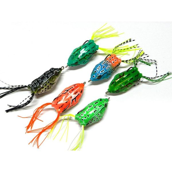 

freshwater crankbait snakehead fishing lure 5.5cm 12.5g 3d eyes ater floating soft ray frog plastic popper bait