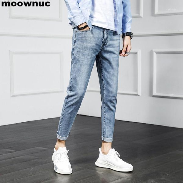 

men's jeans 2021 spring style casual elastic slim fit trousers men fashion classic mens1, Blue