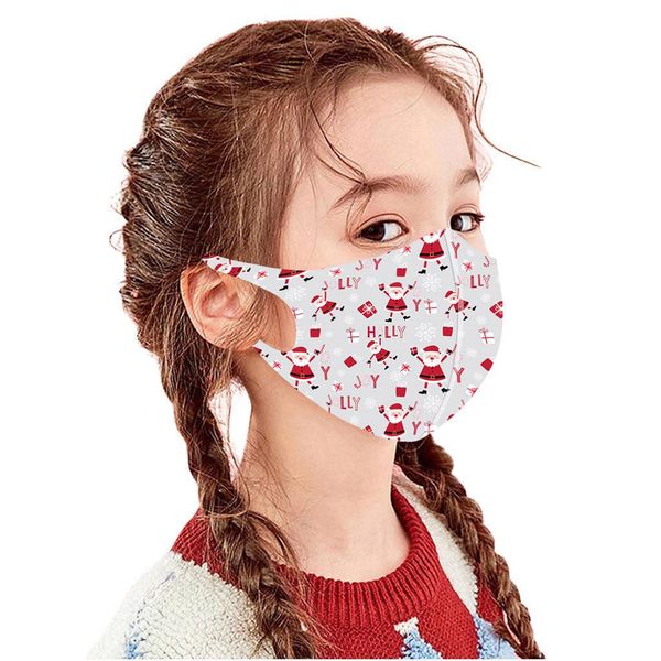 

детская рождественская маска для лица дышащая санта-клаус рот маска для лица, крышка лица дети девушки пылезащитные лица протек, Black