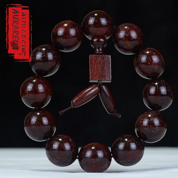 

elite buddhist bracelets natural pterocarpus santalinus hand polished 20mm beads wooden jewellery missionary accessories, Black
