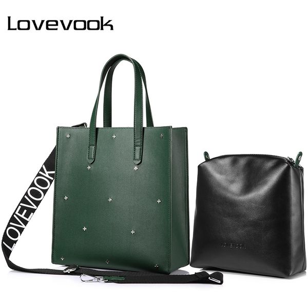 

lovevook women handbags pu female shoulder messenger bags tote large capacity famous brands luxury designer black