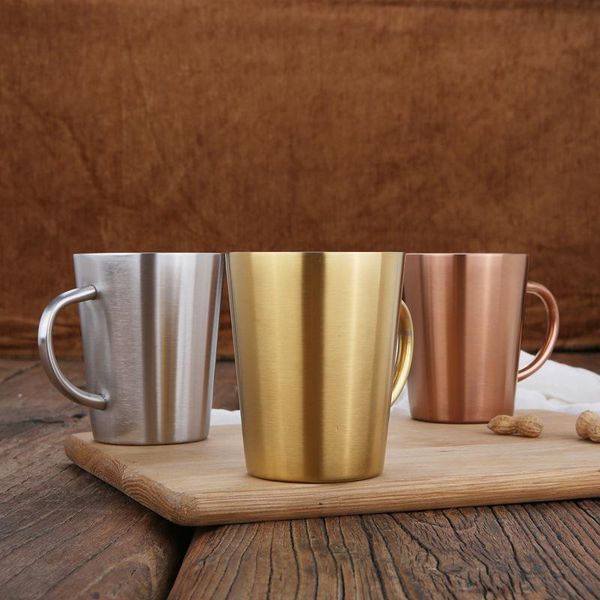 

mugs 304 stainless steel coffee mug cup double-layer beer thermal insulation