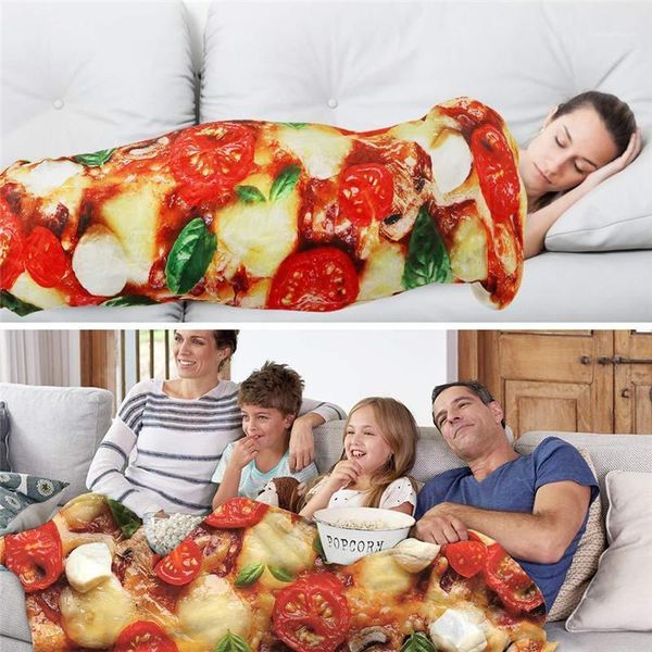

blankets soft warm flannel pizza blanket 200gsm round shape donut hamburger airplane travel portable wearable summer throw blanket1