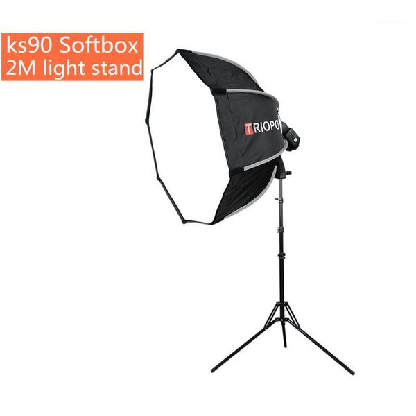 

triopo ks90 90cm flash speedlite softbox portable outdoor octagon umbrella softbox with 2m light stand for ptoto studio1