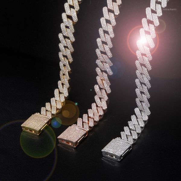 

19mm cuban chains necklace for men gold silver color cz rapper necklace jewelry1
