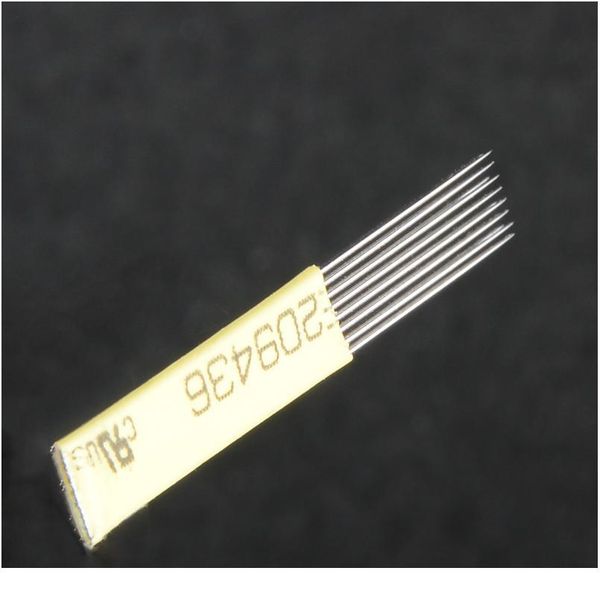 

50 pcs 15 pin double needles blade for permanent eeybrow tattoo needle tips manual beauty makeup microblading blades fog jllzec