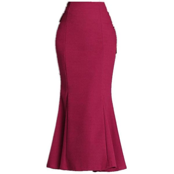 

plus size 3xl2020 winter office lady woolen mermaid skirt women high waist package hip trumpet skirt, Black
