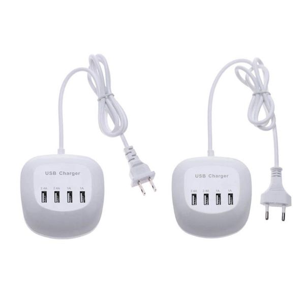 

smart power plugs universal 4 port usb charger adapter 1a/2.4a travel charge plug multi hub supply us/eu for phone