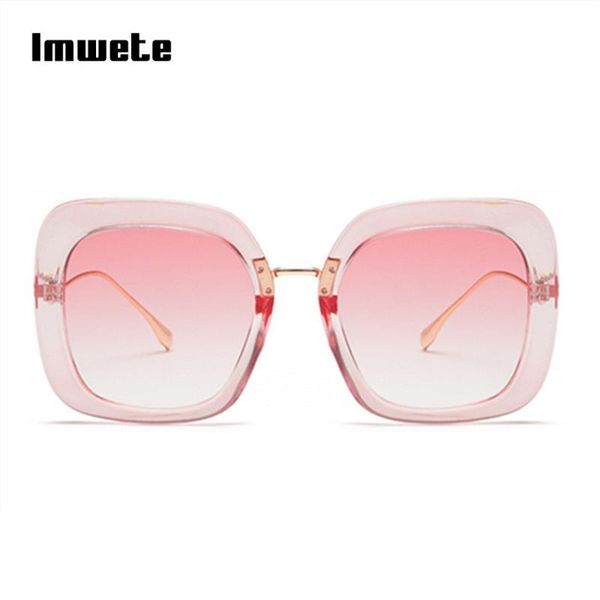 

imwete oversized sunglasses women luxury gradient big frame metal sun glasses vintage eyewear irregular, White;black