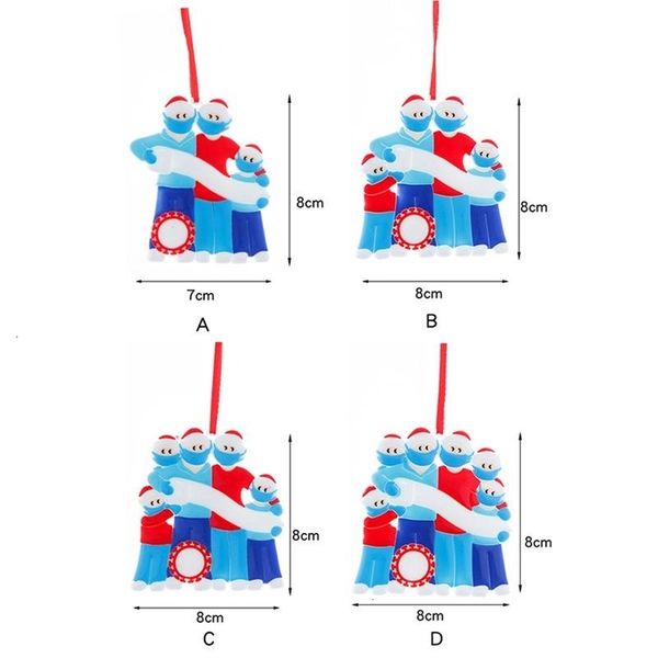 

ornament customized gift survivor family of 2 christmas 3 4 5 6 7 hanging decoration snowman pendant with face mask handoutletqtzu