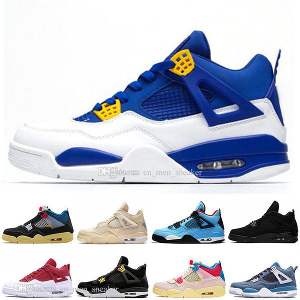 

4 4s guava ice bred sail black cat men basketball shoes what the cjp white cements royalty rasta mens women sports sneakers, White;red