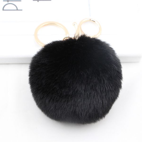 

gold imitated rabbit ball keychain fur pom pomkey ring key chain for bags, Silver