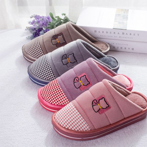 

mcckle women's slippers winter warm non-slip female home casual footwear ladies comfort indoor shoes short plush cartoon slipper 201203, Black