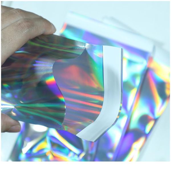 

10pcs laser self sealing plastic envelopes mailing storage bags holographic gift jewelry poly adhesive courier packaging wmtmju