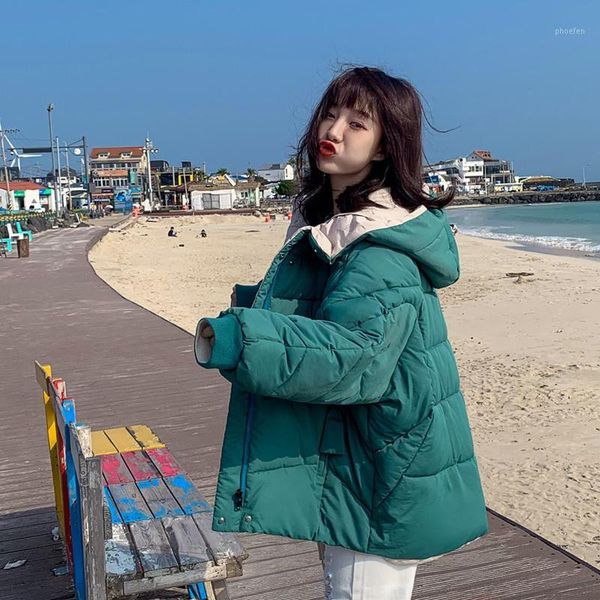 

cotton-padded clothes woman both sides clothes down cotton woman short fund easy small cotton-padded jacket bread serve1, Tan;black