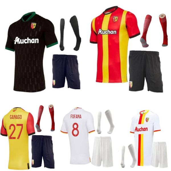 

new 20 21 rc lens football jersey 2020 2021 fofana ganago kakuta gradit fortes perez home third place men football shirt + children su, Black