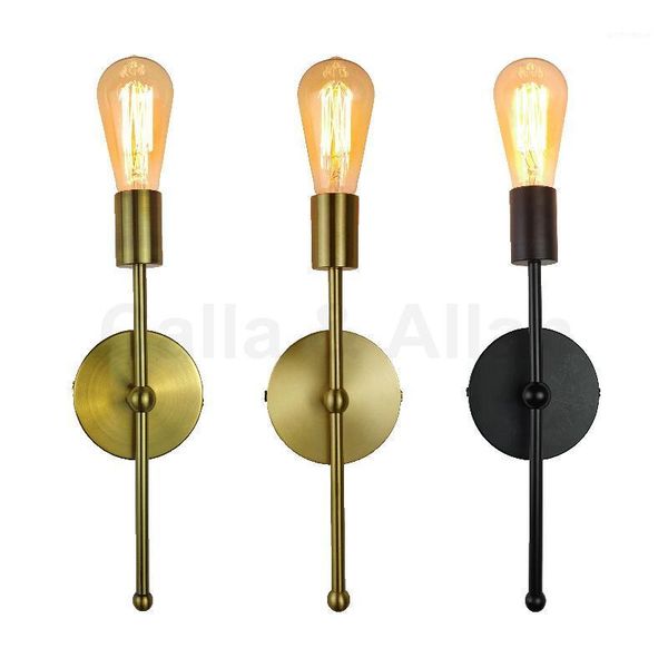 

wall lamp quality brass straight sconce copper corner arm fixture minimalist bedroom corridor living room indoor decoration1