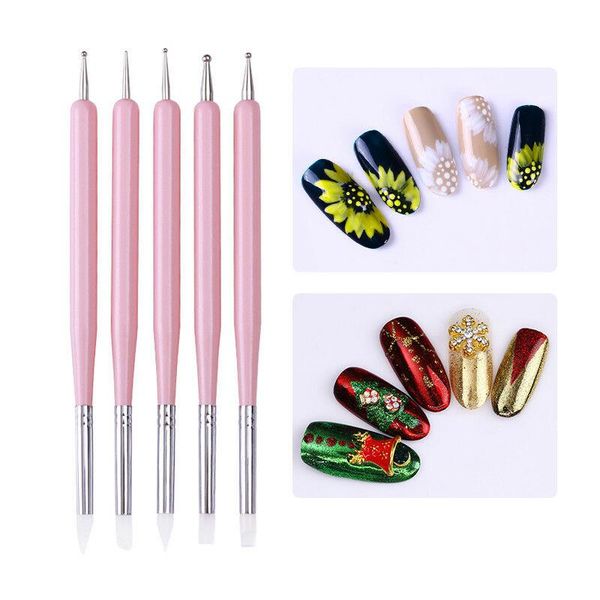

nail brushes art dotting pen rhinestone crystal 2 way uv gel painting manicure tool drawing liner flower brush decoration, Yellow
