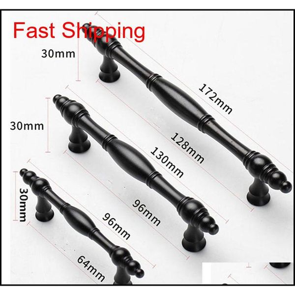 

64mm 96mm 128mm modern simple gray black gold kitchen cabinet cupboard handle 5" retro style aluminum alloy qylndj packing2010