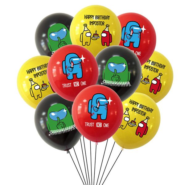 

game among us party decoration balloons kids boy girls cartoon anime air balloon latex balloon for birthday party decoration supplies g10704