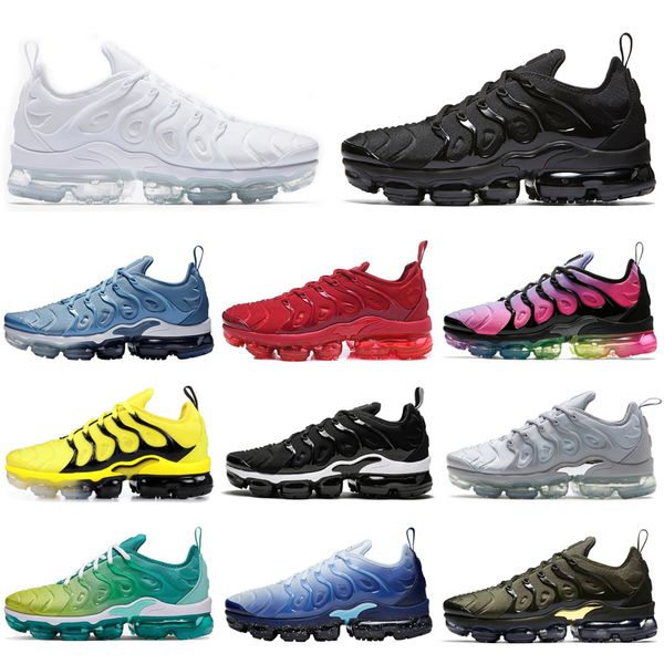 

tn plus neon men women running shoes triple black ice blue fury rainbow athletic mens womens trainers sports sneakers runners