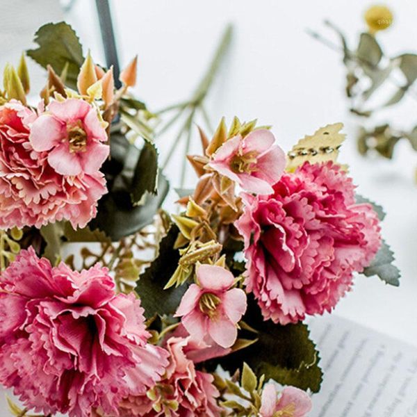 

30cm artificial silk flowers european fall vivid peony fake leaf wedding home party decoration peony chrismas gift1