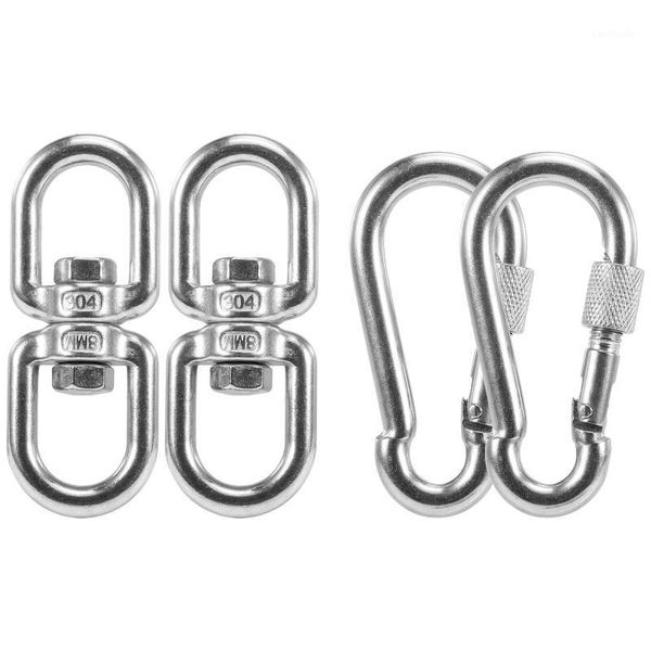 

antirust stainless steel swivel ring double ended swivel eye hook m8 carabiner hanging hammock hanging rotating device1