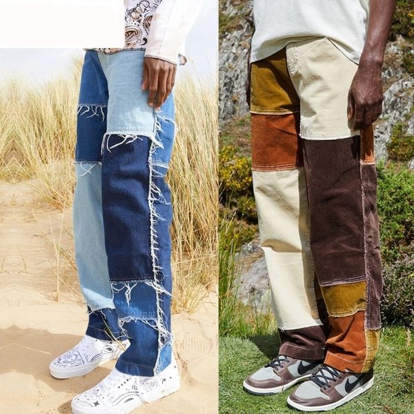

hmhp 2020 summer new denim mens fashion stylist denim shorts jeans hole mens stylist shorts mens shorts, Blue