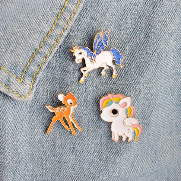 

personality special brooch pegasus colored cat orange fawn unicorn pony blue lapel gift for kids girl cute pretty