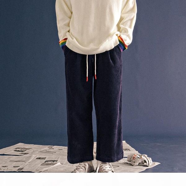 

aelfric eden corduroy casual pants men women wide leg joggers autumn winter street wear hip hop fashion harajuku trousers kj1871, Black