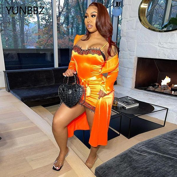 

yunbbz pajamas two piece set spaghetti strap mini dress long sleeve cardigan women festival clothing fashion streetwear, Gray