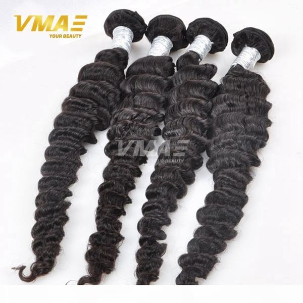 

brazilian deep wave virgin brazilian hair bundles 3pcs lot 100% curly virgin hair factory selling hair weave online opp, Black