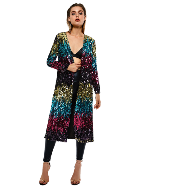 

women spring fall ladies sequins party cocktail overcoats color block long sleeve long trench street wear gypsy slim coat cool, Tan;black