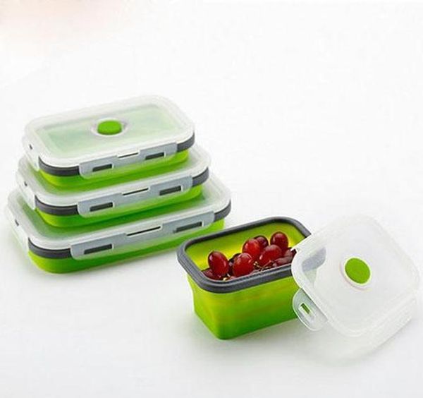 

500ml sile collapsible lunch box food storage container bento bpa microwavable portable picnic camping re jllxpw yummy_shop