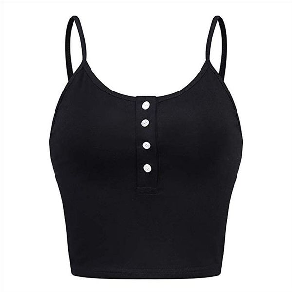 

crop women summer 2020 fashion black casual fashion women clothes streetwear sleeveless womens cami cropped feminino, White